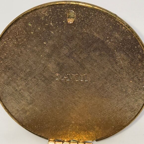 VTG AVON Compact Locket Cross Stitch Needlepoint Floral Roses Tapestry Pendent - Picture 6 of 12